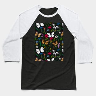 Wild flowers and butterflies Baseball T-Shirt
